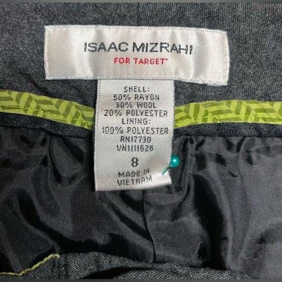 🔥❤️🔥 Isaac Mizrahi Charcoal Gray Wool Dress Slacks Straight Leg Women’s … - Picture 8 of 8